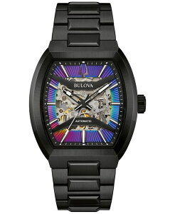 uo Y ANZT[ rv TVc Bulova Men's Maquina Automatic Black Stainless Steel Bracelet Watch 40mm Black ubN