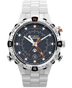 ^CbNX Y ANZT[ rv TVc Timex Men's Quartz Analog Silver-Tone Stainless Steel Watch 45mm Silver Vo[