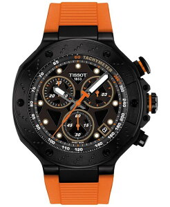 eB\bg Y ANZT[ rv Tissot Men's Swiss Chronograph T-Race Orange Silicone Strap Watch 45mm Silicone Orange IW