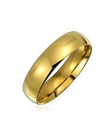 ブリング メンズ アクセサリー リング Tシャツ Bling Jewelry Plain Simple Dome Comfort Fit 5MM Band Ring Gold Plated Silver Tone Stainless Steel Gold-tone ゴールド