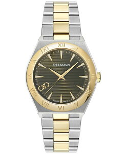 yz tFK Y rv ANZT[ Men's Swiss Vega Two-Tone Stainless Steel Bracelet Watch 40mm Two Tone