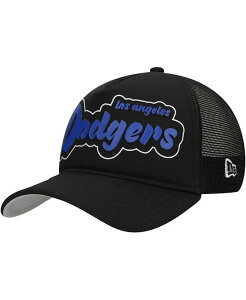 �j���[�G�� �����Y �A�N�Z�T���[ �X�q New Era Men's Black Los Angeles Dodgers Retro Bold A-Frame Trucker 9FORTY Adjustable Hat Black �u���b�N