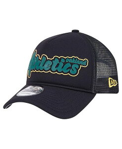 �j���[�G�� �����Y �A�N�Z�T���[ �X�q New Era Men's Black Oakland Athletics Retro Bold A-Frame Trucker 9FORTY Adjustable Hat Black �u���b�N