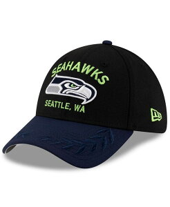 yz j[G Y Xq ANZT[ Men's Black/College Navy Seattle Seahawks 2025 NFL Draft 39THIRTY Flex Hat Black College Navy