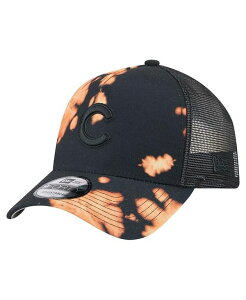 yz j[G Y Xq ANZT[ Men's Black Chicago Cubs Bleached A-Frame 9FORTY Adjustable Hat Black