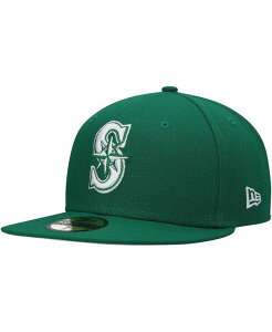 �j���[�G�� �����Y �A�N�Z�T���[ �X�q ���S New Era Men's Kelly Green Seattle Mariners White Logo 59FIFTY Fitted Hat Kelly Green �O���[��