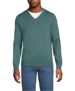 YGh Y AE^[ jbgEZ[^[ VlbN Z[^[ Rbg Lands' End Men's Fine Gauge Cotton V Neck Sweater Tourmaline