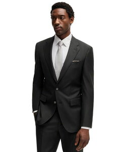 �q���[�S�{�X �����Y �A�E�^�[ �W���P�b�g�E�u���]�� �E�[�� �W���P�b�g Hugo Boss Men's Virgin Wool Slim-Fit Jacket Black �u���b�N