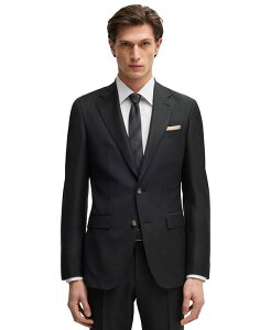 �q���[�S�{�X �����Y �A�E�^�[ �W���P�b�g�E�u���]�� �E�[�� �W���P�b�g Hugo Boss Men's Virgin Wool Slim-Fit Jacket Open Gray �O���[