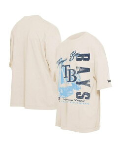 �j���[�G�� �����Y �g�b�v�X T�V���c New Era Men's Cream Tampa Bay Rays Cooperstown Collection Oversized Throwback Distressed T-Shirt Cream �N���[��