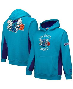 yz ~b`F&lX Y p[J[EXEFbg AE^[ Men's Teal Charlotte Hornets Hardwood Classics Team Origins Fleece Pullover Hoodie Teal