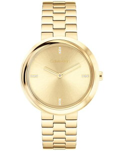 �J���o���N���C�� ���f�B�[�X �A�N�Z�T���[ �r���v T�V���c Calvin Klein Women's Twisted Bezel Gold Tone Stainless Steel Bracelet Watch 34mm Gold �S�[���h