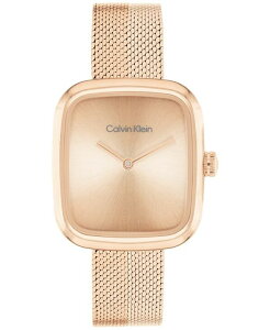 �J���o���N���C�� ���f�B�[�X �A�N�Z�T���[ �r���v ���b�V�� T�V���c Calvin Klein Women's Adore Rose Gold Tone Stainless Steel Mesh Bracelet Watch 30mm Rose Gold �S�[���h