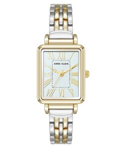 ANC fB[X ANZT[ rv Anne Klein Women's Quartz Rectangular Roman Numeral Two-Tone Metal Alloy and Light Blue Dial Watch 23mm Light Blue Silver-Tone Gold-Tone u[