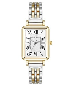 ANC fB[X ANZT[ rv Anne Klein Women's Quartz Rectangular Roman Numeral Two-Tone Metal Alloy Watch 23mm Silver-Tone Gold-Tone S[h
