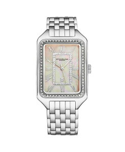 XgD[O fB[X ANZT[ rv Stuhrling Lustra 32mm Rectangle Quartz Fashion Watch with Crystals Silver Vo[