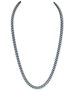 GXN@CA Y ANZT[ lbNXE`[J[Ey_ggbv TVc [X Esquire Men's Jewelry Fox Chain Necklace in Stainless Steel and Blue Ion-Plate Silver Vo[