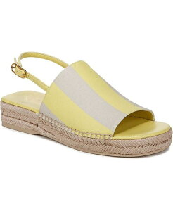 【送料無料】 フランコサルト レディース サンダル シューズ Women's Rune Open Round Toe Slingback Espadrille Sandals Yellow Stripe Twill Fabric