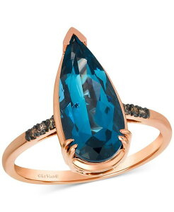 【送料無料】 ル ヴァン レディース リング アクセサリー ChocolatierR Deep Sea Blue Topaz (3-1/2 ct. t.w.) & Chocolate DiamondR (1/20 ct. t.w.) Ring in 14k Rose Gold Rose Gold