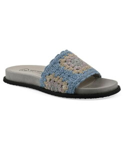 �z���C�g�}�E���e�� ���f�B�[�X �V���[�Y �T���_�� �}�L�V White Mountain Women's Maxim Round Toe Flat Sandals Dusty Teal Lavender Multi Fabric �e�B�[��