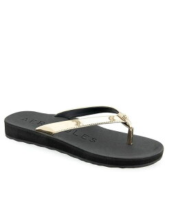 �G�A���\�[���Y ���f�B�[�X �V���[�Y �T���_�� Aerosoles Women's Jace Round Toe Thong Sandals Gold Mirror/Black �u���b�N