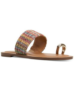 �A���h ���f�B�[�X �V���[�Y �T���_�� ALDO Women's Beachwalk Toe Loop Flat Sandals Raffia Multi �}���`�J���[