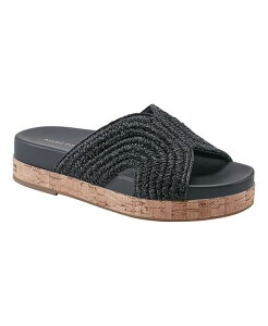 }[NtBbV[ fB[X V[Y T_ Marc Fisher Women's Erim Woven Slip-On Flatform Sandals Black ubN