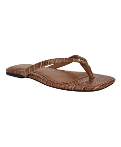 �J���o���N���C�� ���f�B�[�X �V���[�Y �T���_�� Calvin Klein Women's Stelea Flat Thong Sandals Brown Croco �u���E��