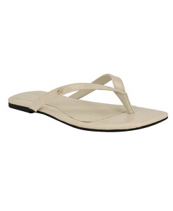 �J���o���N���C�� ���f�B�[�X �V���[�Y �T���_�� Calvin Klein Women's Stelea Flat Thong Sandals Ivory Croco �A�C�{���[