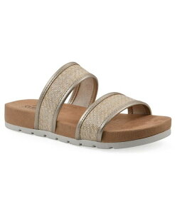 NtoCzCg}Ee fB[X V[Y T_ Cliffs by White Mountain Women's Tropical Slide Slip-On Sandals Platino Metallic Smooth ^bN
