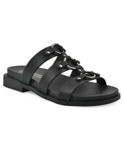 zCg}Ee fB[X V[Y T_ White Mountain Women's Koala Slip-On Flat Sandals Black Smooth ubN