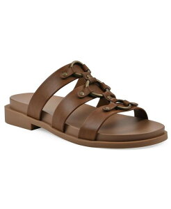 zCg}Ee fB[X V[Y T_ White Mountain Women's Koala Slip-On Flat Sandals Dark Tan Smooth ^