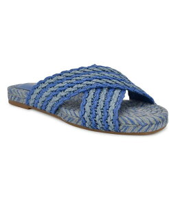 iCEFXg fB[X V[Y T_ Nine West Women's Animay Woven Slip-On Flat Sandals Blue Multi u[