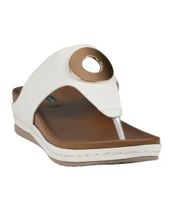 �W�[�V�[�V���[�Y ���f�B�[�X �V���[�Y �T���_�� GC Shoes Women's Seli Thong Wedge Sandals White �z���C�g
