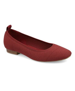 �~�A ���f�B�[�X �V���[�Y �p���v�X �j�b�g MIA Women's Rasia Ballet Knit Round Toe Flats Red ���b�h