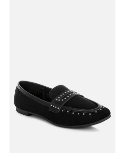 �����h�����O ���f�B�[�X �V���[�Y �p���v�X ���[�t�@�[ London Rag Lumina Penny Strap Studded Loafers Black �u���b�N