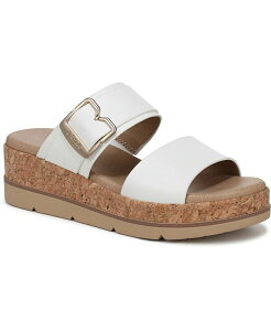 hN^[EV[ fB[X V[Y T_ vbgtH[ Dr. Scholl's Women's Once More Platform Slide Sandals White Faux Leather zCg