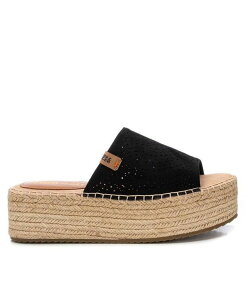 �L�V�^�C ���f�B�[�X �V���[�Y �T���_�� �v���b�g�t�H�[�� Women's Jute Wrapped Platform Sandals Refresh By Xti Black �u���b�N