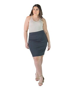24 �Z�u���R���t�H�[�g ���f�B�[�X �{�g���X �X�J�[�g �Ђ��� �v���X�T�C�Y 24seven Comfort Apparel Plus Size Solid Color Elastic Waist Knee Length Pencil Skirt Charcoal �`���R�[��