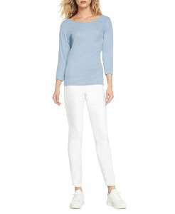�X���[�h�b�c ���f�B�[�X �g�b�v�X �V���c T�V���c Three Dots Women's Boat-Neck 3/4-Sleeve T-Shirt Faded Denim �f�j��
