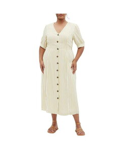 �V�e�B�[�V�b�N ���f�B�[�X �g�b�v�X �����s�[�X �v���X�T�C�Y CITY CHIC Plus Size Charli Stripe Dress Ivory stripe �A�C�{���[