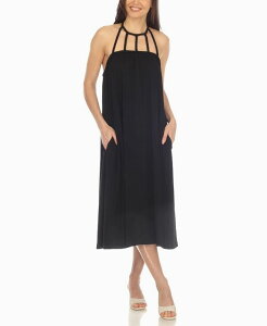�z���C�g�}�[�N ���f�B�[�X �g�b�v�X �����s�[�X �~�f�B�����s�[�X �~�f�B White Mark Women's Braided Strap Midi Dress Black �u���b�N