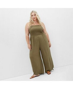 yz VeB[VbN fB[X s[X gbvX Plus Size Smocked Jumpsuit Masala
