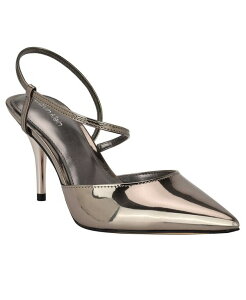 �J���o���N���C�� ���f�B�[�X �V���[�Y �p���v�X Calvin Klein Women's Cordera Pointy Toe Stiletto Pumps Pewter Mirror Metallic �s���[�^�[