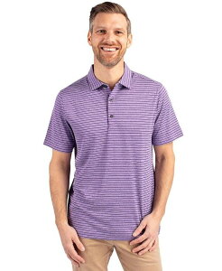 Jb^[AhobN Y gbvX |Vc Cutter & Buck Forge Eco Heather Stripe Stretch Recycled Mens Polo College purple heather wU[