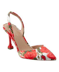 }[NtBbV[ fB[X V[Y pvX Marc Fisher Women's Hadya Pointy Toe Stiletto Slingback Pumps Red Roses Print bh