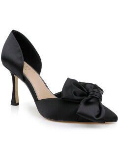 �W���E�F���_�O���C�~�V���J ���f�B�[�X �V���[�Y �p���v�X Jewel Badgley Mischka Women's Sidney Slip On Evening Bow Pumps Black Satin �u���b�N