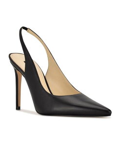 yz iCEFXg fB[X pvX V[Y Women's Feather Slingback Stiletto Pumps Black Leather