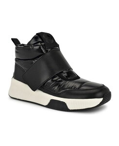 iCEFXg fB[X V[Y u[cECu[c Black Sequin Nine West Women's Tumble Round Toe Puffy Casual Booties