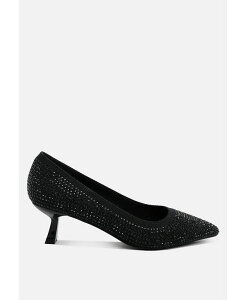 �����h�����O ���f�B�[�X �V���[�Y �p���v�X �j�b�g London Rag Vimto Breathable Flyknit Rhinestone Pumps Black �u���b�N